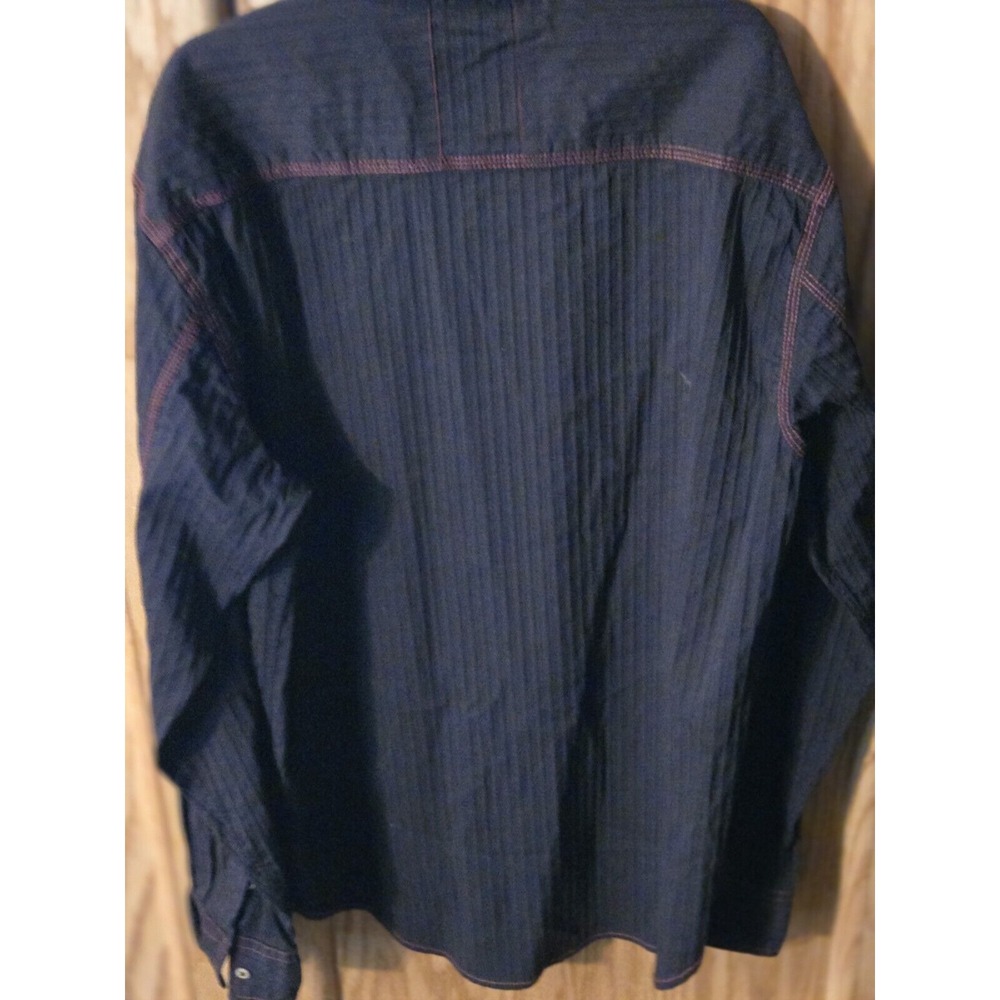 EQ Rooster , Size L Large , Men's Black with Red stitching Long Sleeve Button - Picture 3 of 3